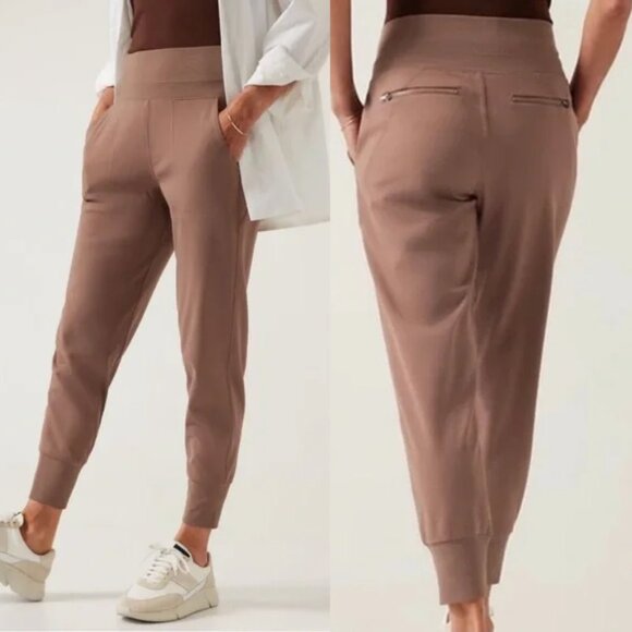 Athleta Pants - Athleta Venice High Rise Jogger Pants Rustic Beige Brown M Tall $98 Athleisure